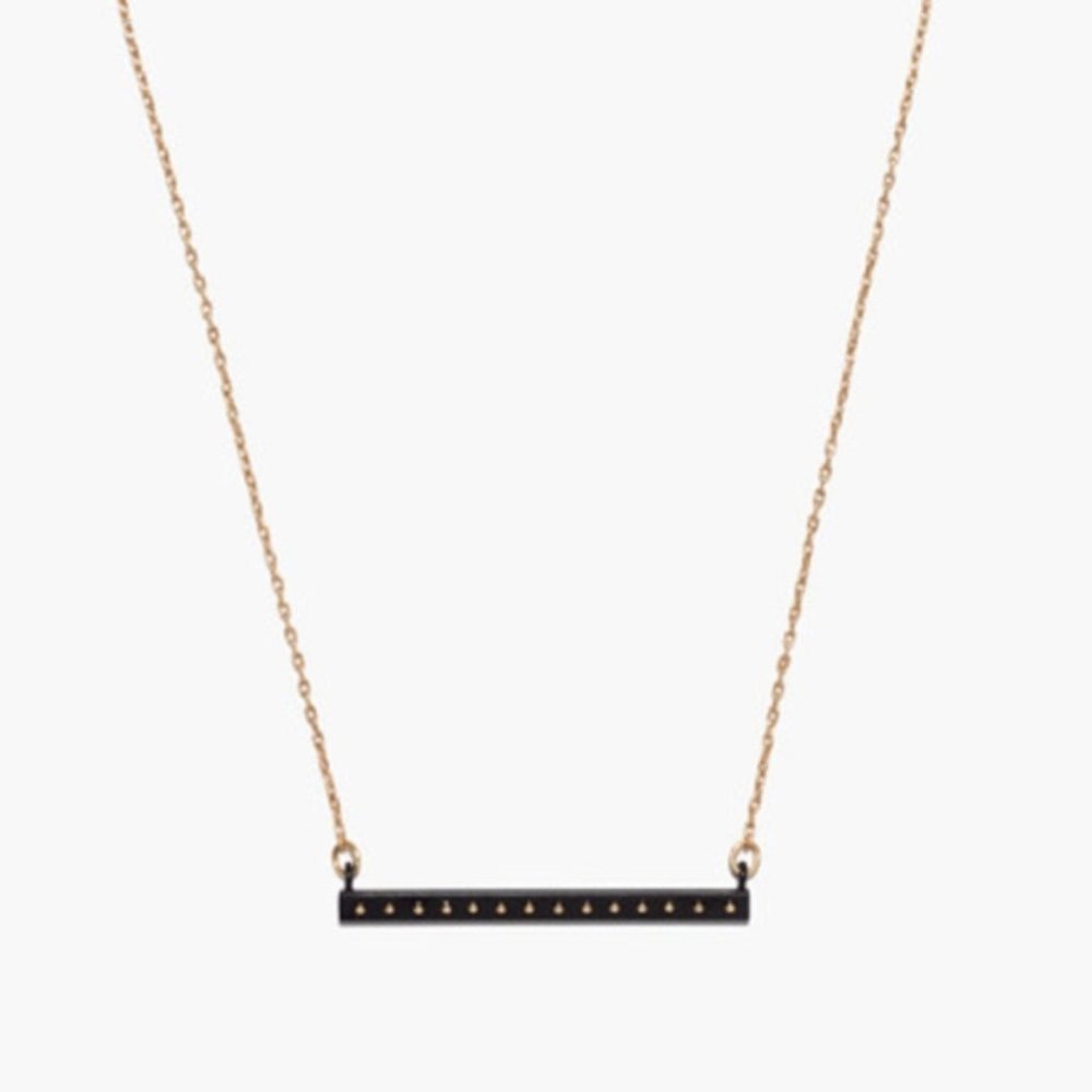 Madewell Studline Bar Necklace Black Gold